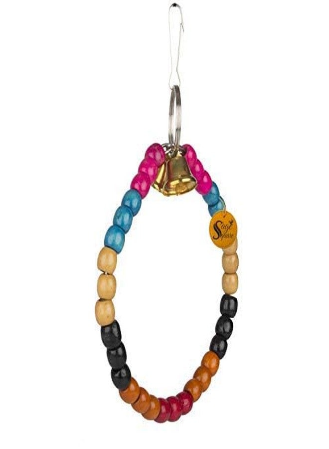 سايج سكوير لعبة خرز خشبية طبيعية كبيرة الحجم ومرنة على شكل طائر مربع من سيج، لعبة قفص متأرجحة مناسبة لطيور الكوكاتيل، وطيور الحب، والببغاء الأسترالي، وببغاء الشمس، والكناري، والببغاء الرمادي الأفريقي، والكوكاتو، والماكاو، والببغاء الأسترالي. - Image 4